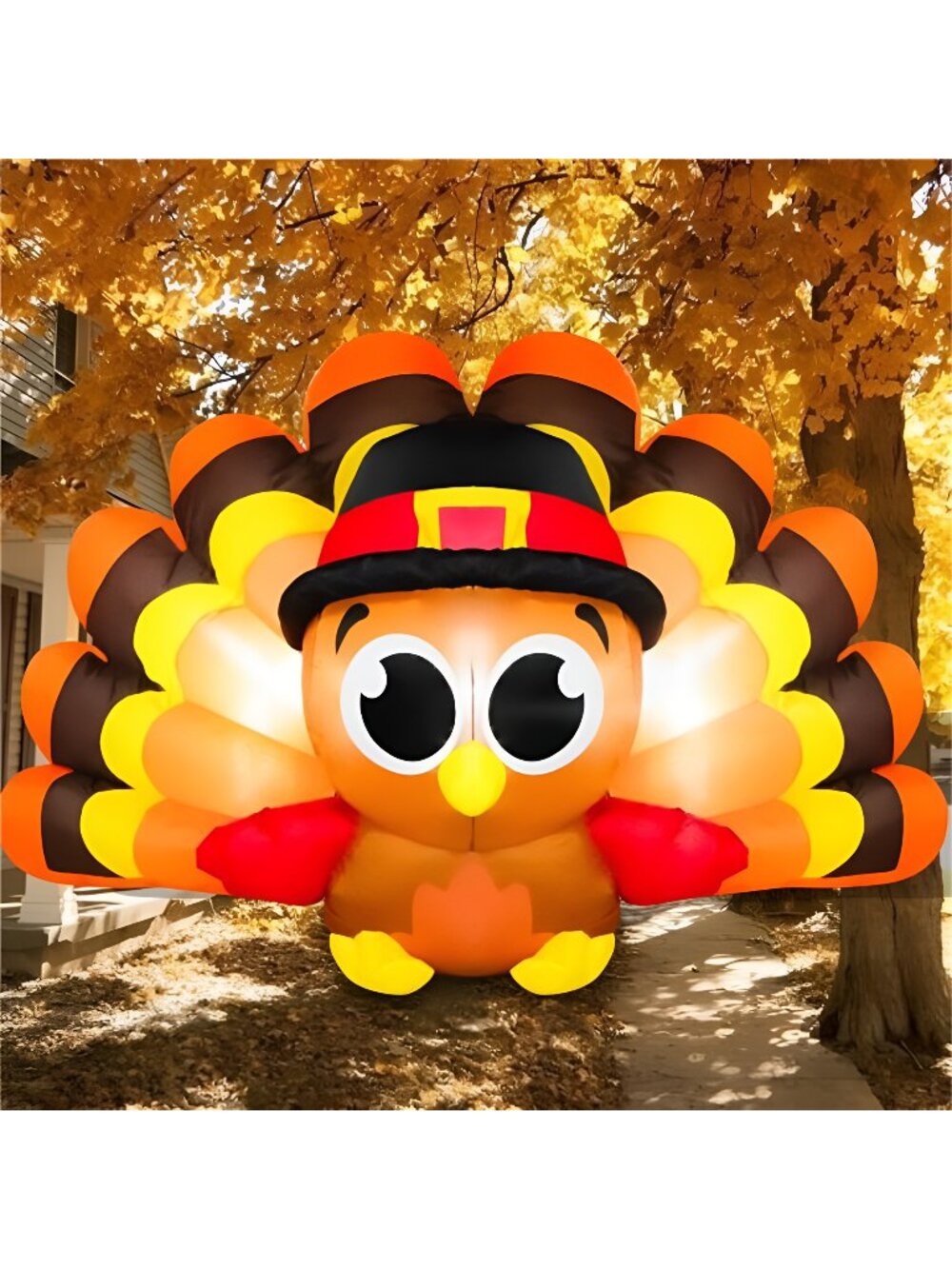 8 FT Thanksgiving Inflatables Turkey Outdoor Decorations Blow Ups Outside